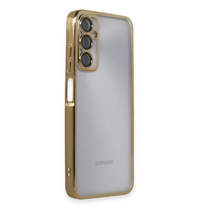 Hubrendy Bez Samsung Galaxy A05S Kılıf Lensli Silikon - Gold