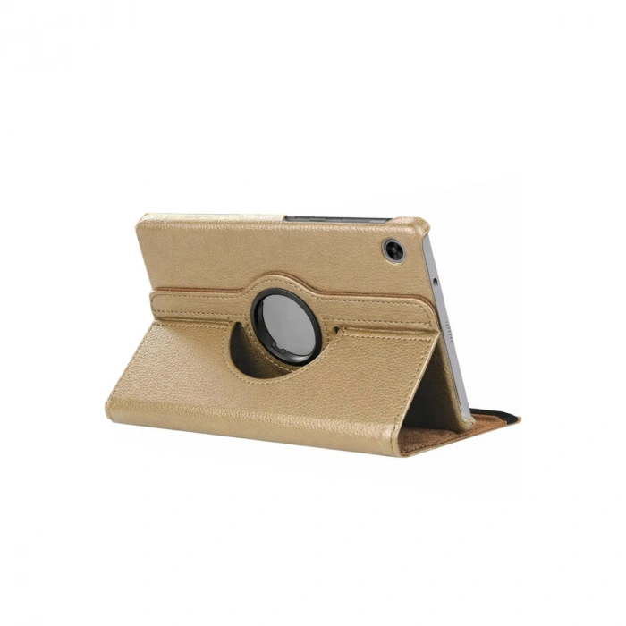 Hubrendy Bez Galaxy Tab A11 360 Tablet Deri Kılıf - Gold