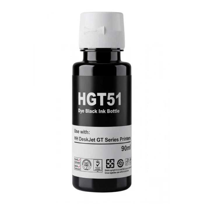 Hubrendy Bez Hp GT51BK **Kutusuz** X4E40Ae Siyah Şişeli Mürekkep  90ml