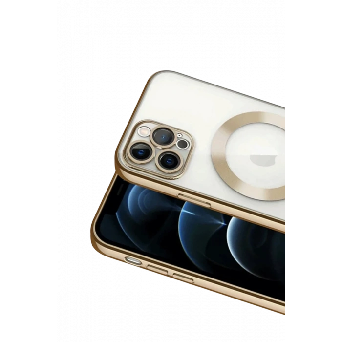 Hubrendy Bez Apple iPhone 13 Pro Kılıf Kross Magneticsafe Kapak - Gold