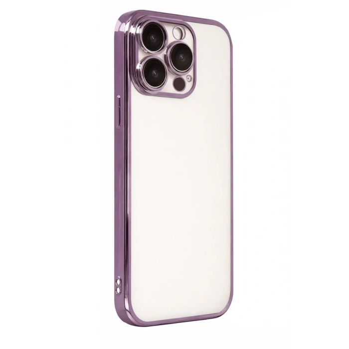 Hubrendy Bez Apple iPhone 15 Pro Max Lensli Silikon - Mor
