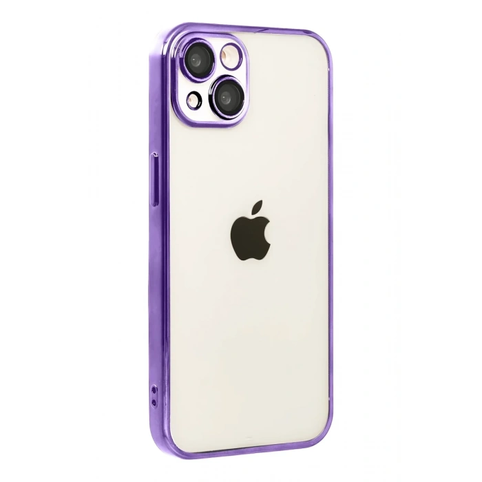 Hubrendy Bez Apple iPhone 15 Lensli Silikon - Mor