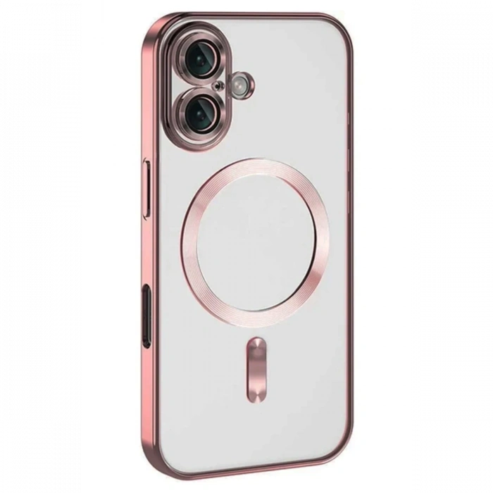 Hubrendy Bez Apple iPhone 16 Kılıf Kross Magneticsafe Kapak - Pembe