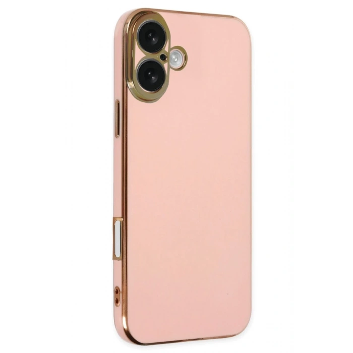 Hubrendy Bez Apple iPhone 16 Kılıf Volet Silikon - Pembe