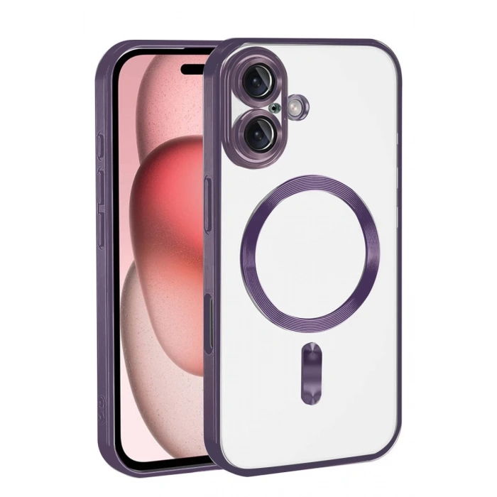 Hubrendy Bez Apple iPhone 17 Kross Magneticsafe Kapak - Mor