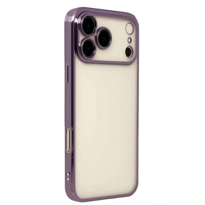 Hubrendy Bez Apple iPhone 17 Pro Max Lensli Silikon - Mor