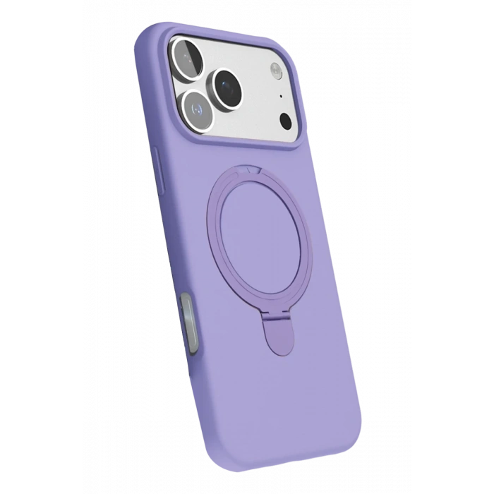 Hubrendy Bez Apple iPhone 17 Pro Max Regal Magsafe Standlı Kapak - Lila