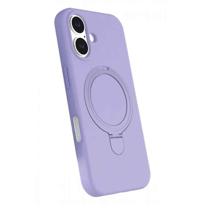 Hubrendy Bez Apple iPhone 17 Regal Magsafe Standlı Kapak - Lila