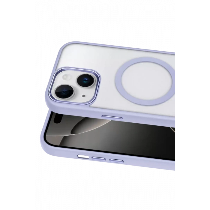 Hubrendy Bez Joko Apple iPhone 15 Terea Magsafe Kapak - Mor