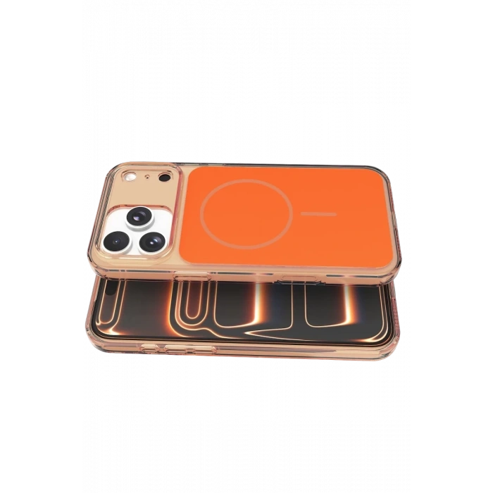 Hubrendy Bez Joko Apple iPhone 17 Pro Max Bruma Magsafe Kapak - Turuncu