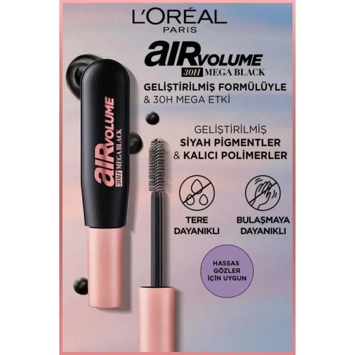 Hubrendy Bez LOreal Air Mega Black Hacim Veren Maskara