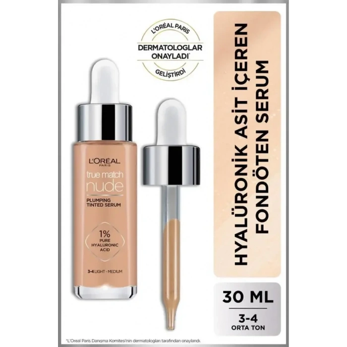 Hubrendy Bez LOreal True Match Nude Serum Fondöten - 3 4 Light Medium