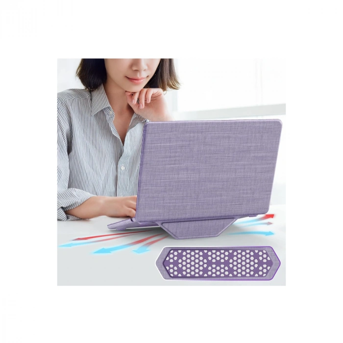 Hubrendy Bez Macbook Air 15 2023 Macbook Kumaş Kapak - Mor