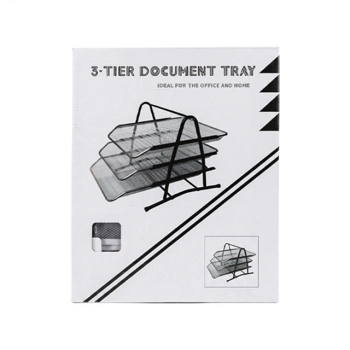Hubrendy Bez Metal 3 lü Evrak Rafı