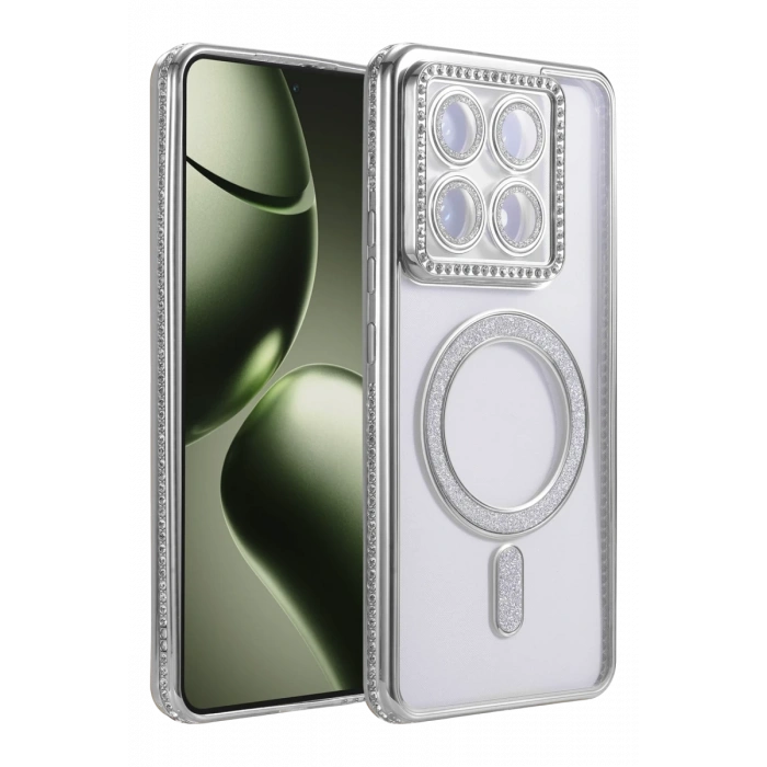Hubrendy Bez Xiaomi Mi 14T Pro Joke Simli Magneticsafe Kılıf - Gümüş