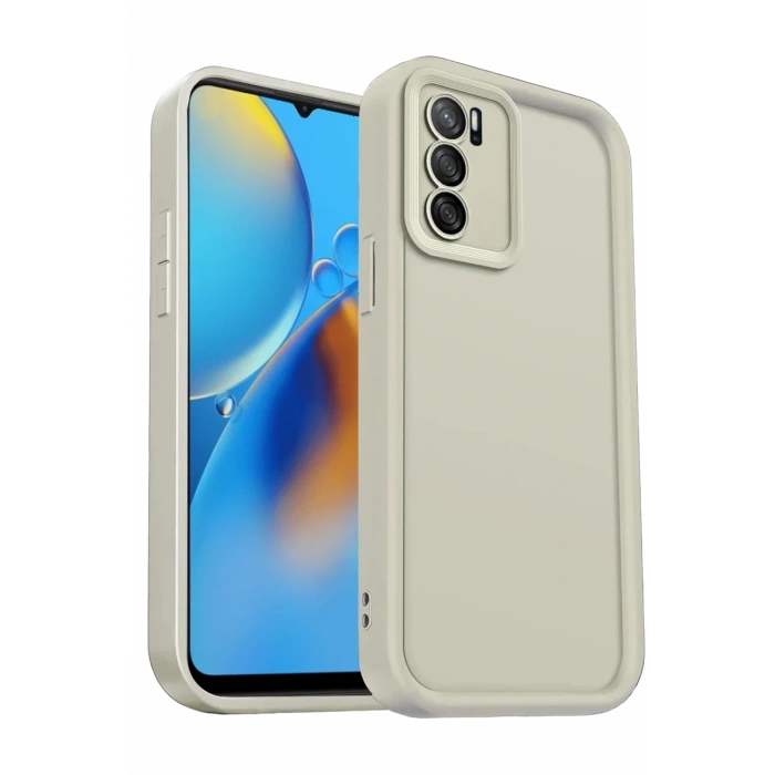 Hubrendy Bez Oppo A16 Kılıf Viera Silikon - Krem