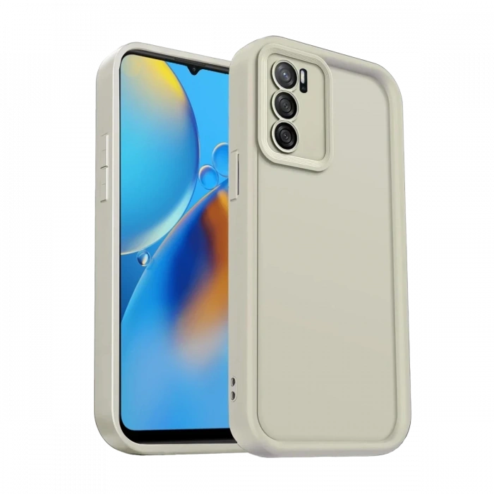 Hubrendy Bez Oppo A16 Kılıf Viera Silikon - Krem