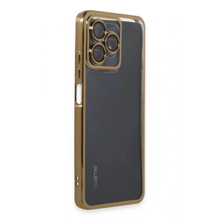 Hubrendy Bez Realme C53 Kılıf Lensli Silikon - Gold