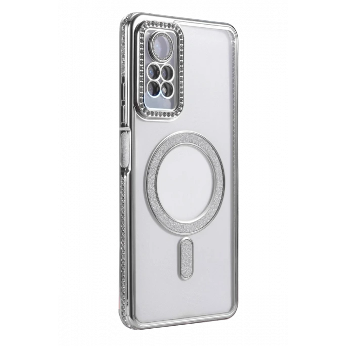 Hubrendy Bez Xiaomi Redmi Note 12 Pro 4G Joke Simli Magneticsafe Kılıf - Gümüş