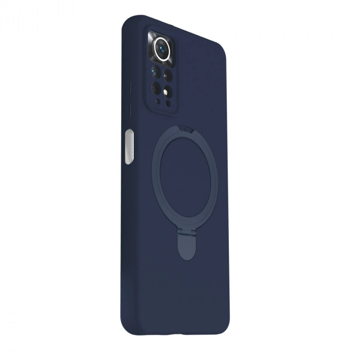 Hubrendy Bez Redmi Note 12 Pro 4G Regal Magsafe Standlı Kapak - Lacivert