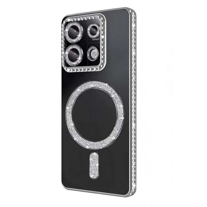 Hubrendy Bez Xiaomi Redmi Note 13 Pro 4G Joke Simli Magneticsafe Kılıf - Gümüş