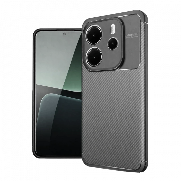 Hubrendy Bez Xiaomi Redmi Note 14 4G Kılıf Auto Focus Karbon Kapak - Gri