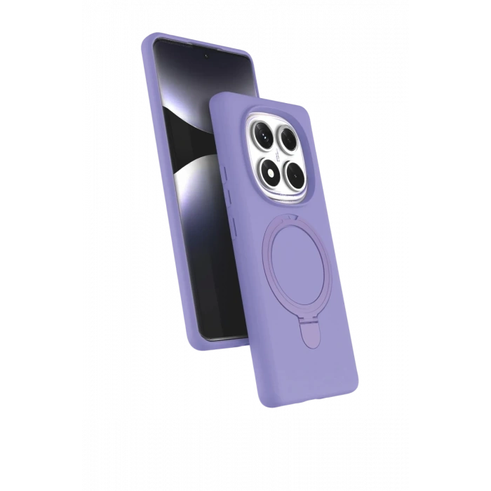 Hubrendy Bez Xiaomi Redmi Note 14 Pro 4G Regal Magsafe Standlı Kapak - Lila