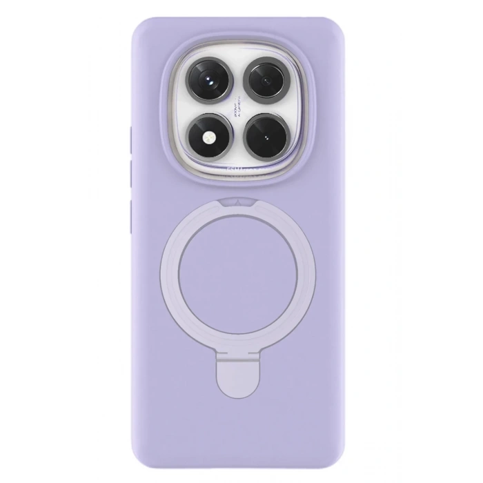 Hubrendy Bez Xiaomi Redmi Note 14 Pro 4G Regal Magsafe Standlı Kapak - Lila