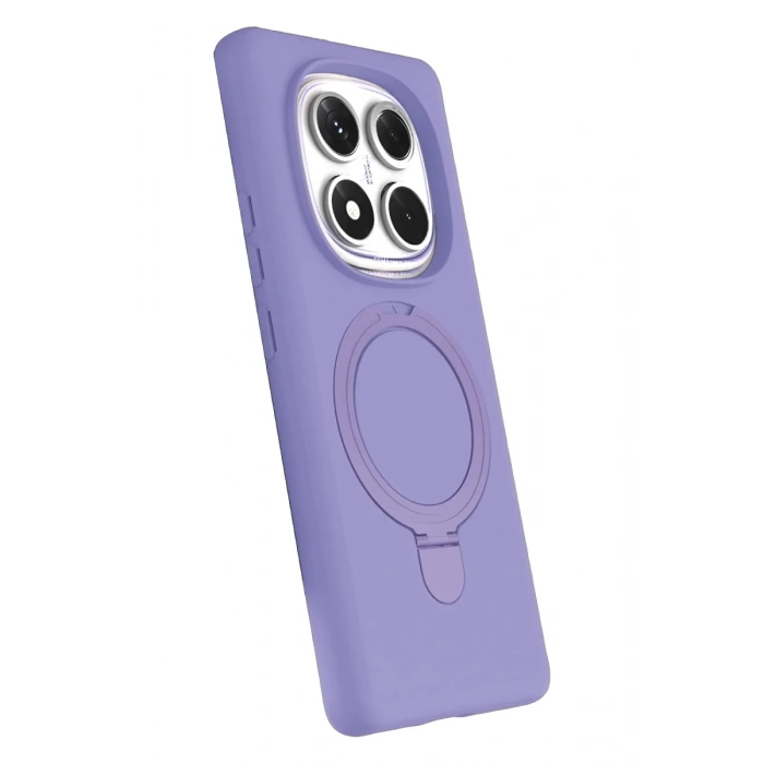 Hubrendy Bez Xiaomi Redmi Note 14 Pro 5G Regal Magsafe Standlı Kapak - Lila