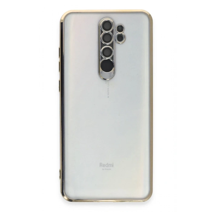 Hubrendy Bez Xiaomi Redmi Note 8 Pro Kılıf Lensli Silikon - Gold