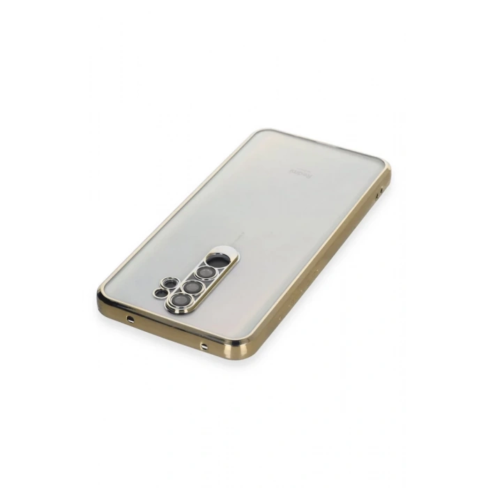 Hubrendy Bez Xiaomi Redmi Note 8 Pro Kılıf Lensli Silikon - Gold