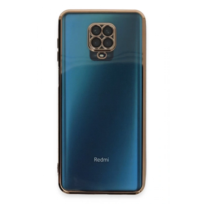 Hubrendy Bez Xiaomi Redmi Note 9 Pro Kılıf Lensli Silikon - Gold