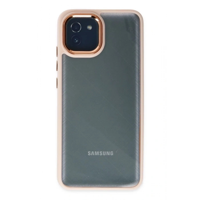 Hubrendy Bez Samsung Galaxy A03 Kılıf Dora Kapak - Pudra