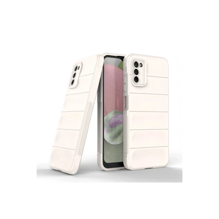 Hubrendy Bez Samsung Galaxy A03S Kılıf Optimum Silikon - Krem