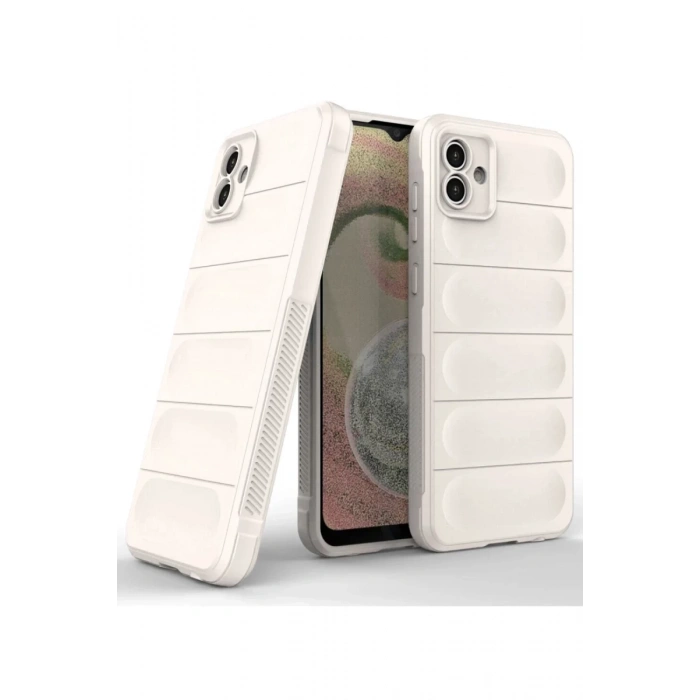 Hubrendy Bez Samsung Galaxy A04 Kılıf Optimum Silikon - Krem