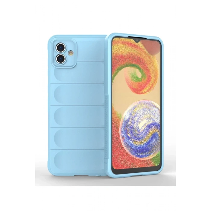 Hubrendy Bez Samsung Galaxy A04 Kılıf Optimum Silikon - Sky Blue