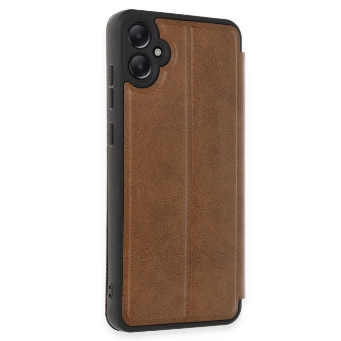 Hubrendy Bez Samsung Galaxy A05 Kılıf Flip Cover - Taba