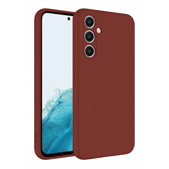 Hubrendy Bez Samsung Galaxy A16 5G Kılıf First Silikon - Bordo