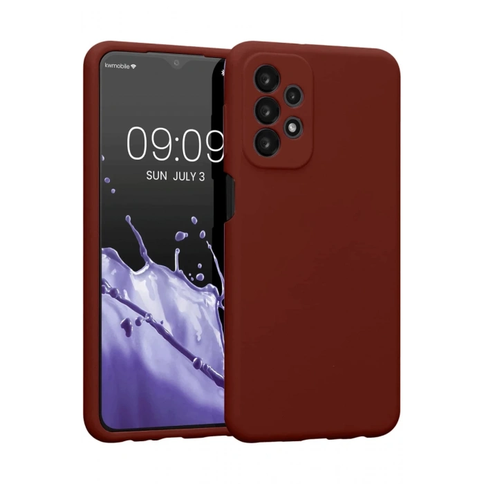 Hubrendy Bez Samsung Galaxy A23 4G Kılıf First Silikon - Bordo
