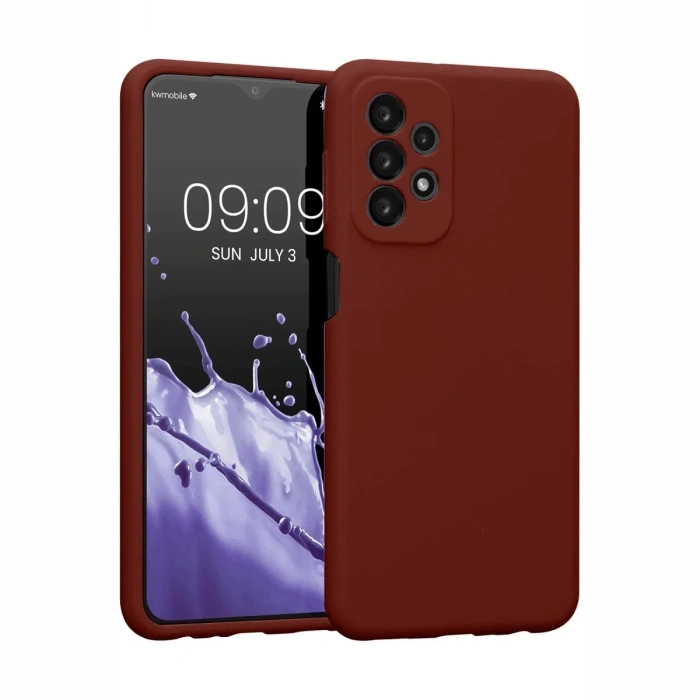 Hubrendy Bez Samsung Galaxy A23 4G Kılıf First Silikon - Bordo