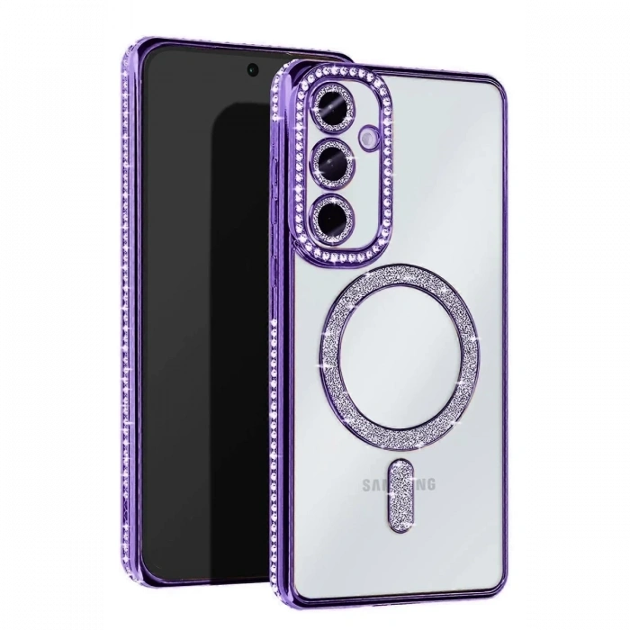 Hubrendy Bez Samsung Galaxy A26 Joke Simli Magneticsafe Kılıf - Derin Mor