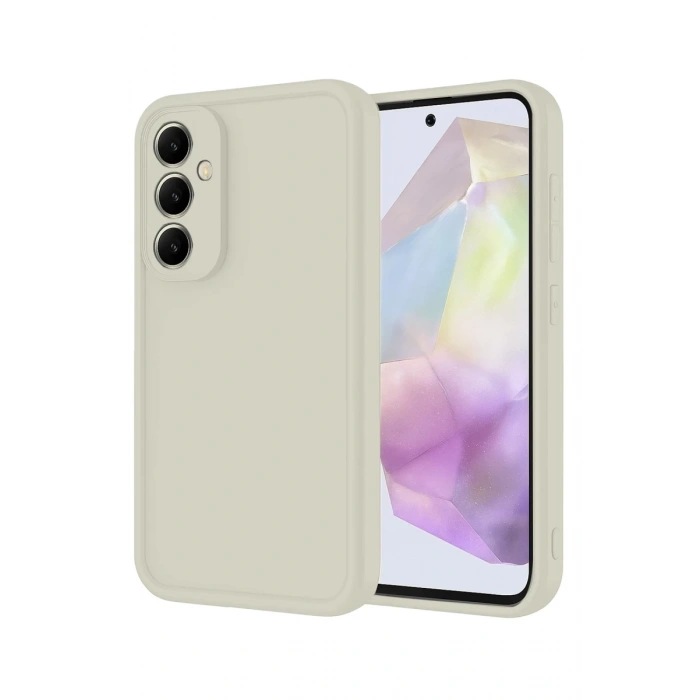 Hubrendy Bez Samsung Galaxy A56 Kılıf Viera Silikon - Krem