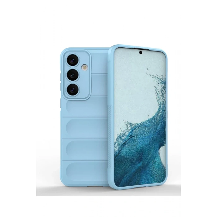 Hubrendy Bez Samsung Galaxy S24 Kılıf Optimum Silikon - Sky Blue