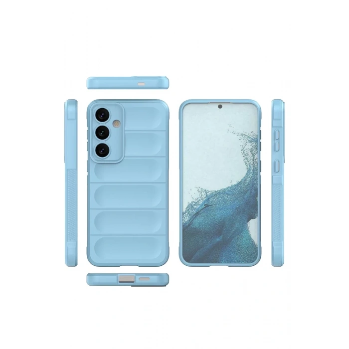 Hubrendy Bez Samsung Galaxy S24 Kılıf Optimum Silikon - Sky Blue