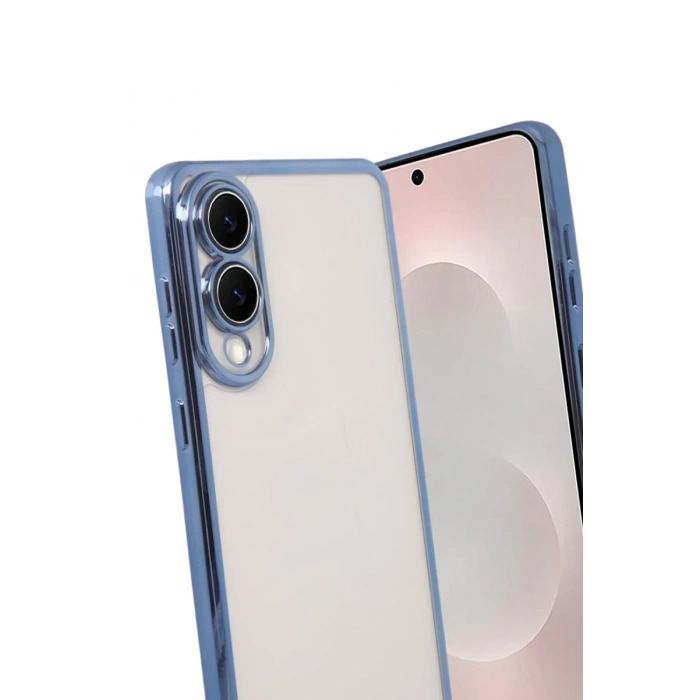 Hubrendy Bez Samsung Galaxy S25 Edge Lensli Silikon - Açık Mavi
