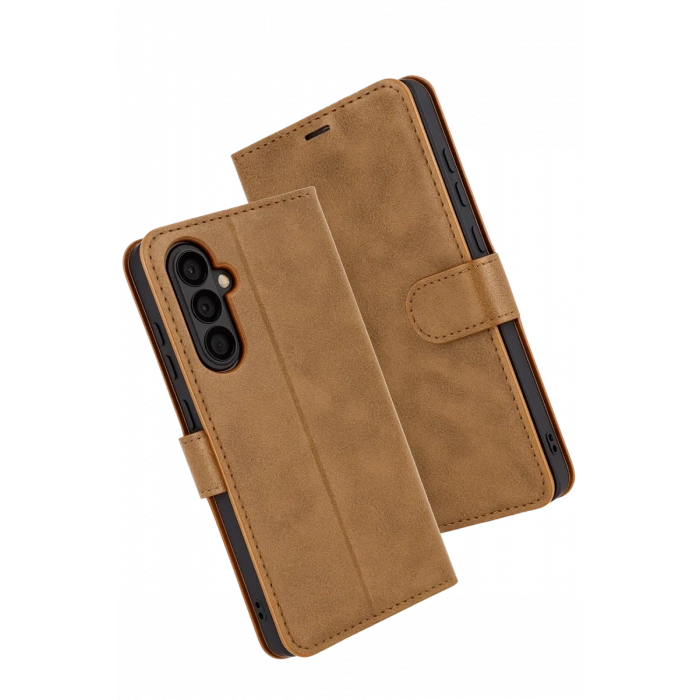 Hubrendy Bez Samsung Galaxy S25 FE Trend S Plus Kapaklı Kılıf - Taba