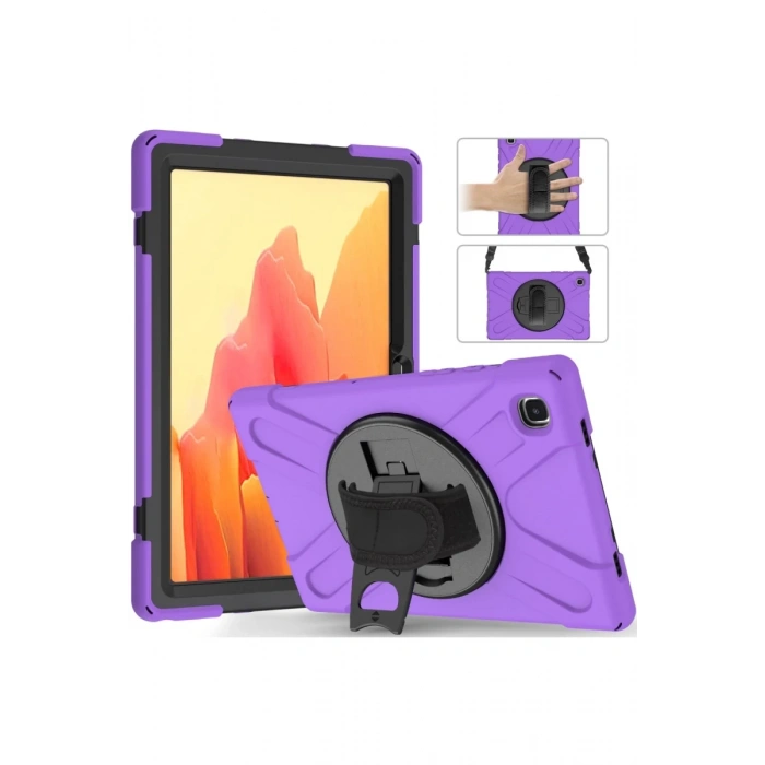 Hubrendy Bez Samsung Galaxy T220 Tab A7 Lite 8.7 Kılıf Amazing Tablet Kapak - Mor