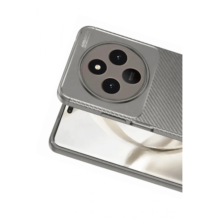 Hubrendy Bez Tecno Spark 30 Kılıf Auto Focus Karbon Kapak - Gri
