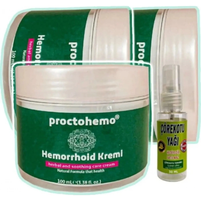 Hubrendy Bez Süper Proctohemo Krem 100 ml x 3 Adet + Çörek Otu Yağı 30 ml