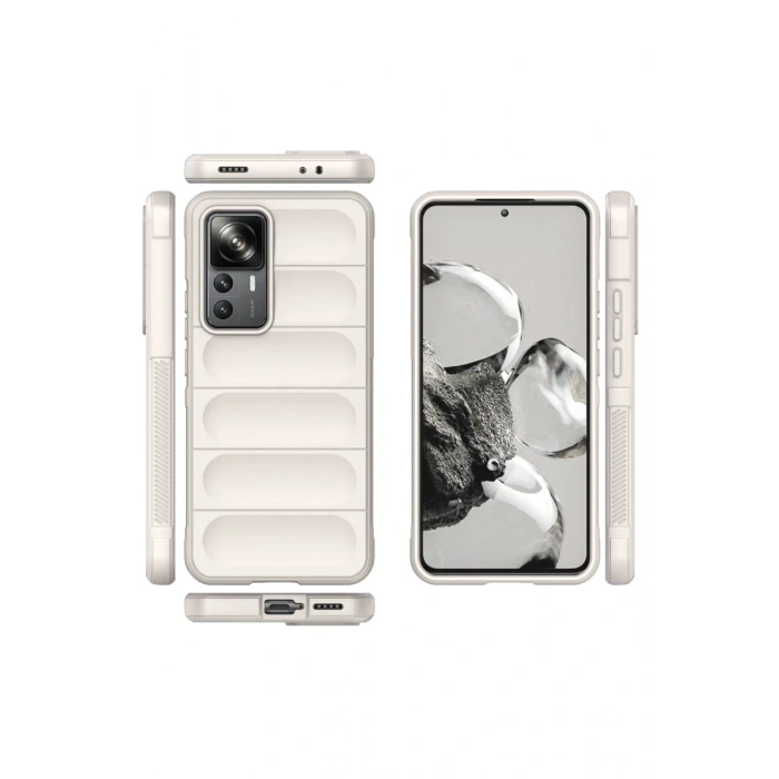 Hubrendy Bez Xiaomi Mi 12T Pro Kılıf Optimum Silikon - Krem